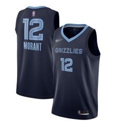 Grizzlies #12 Ja Morant Navy Blue Basketball Swingman Icon Edition Jersey