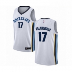 Mens Memphis Grizzlies 17 Jonas Valanciunas Authentic White Basketball Jersey Association Edition 