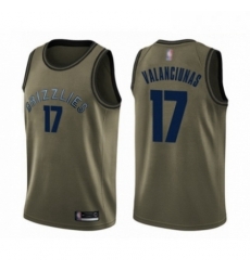 Mens Memphis Grizzlies 17 Jonas Valanciunas Swingman Green Salute to Service Basketball Jersey 