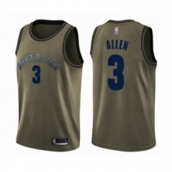 Mens Memphis Grizzlies 3 Grayson Allen Swingman Green Salute to Service Basketball Jersey 