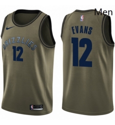 Mens Nike Memphis Grizzlies 12 Tyreke Evans Swingman Green Salute to Service NBA Jersey 