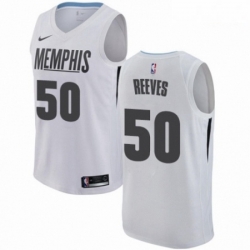 Mens Nike Memphis Grizzlies 50 Bryant Reeves Authentic White NBA Jersey City Edition