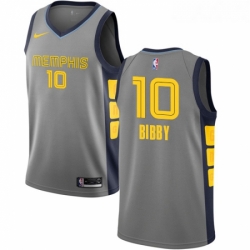 Womens Nike Memphis Grizzlies 10 Mike Bibby Swingman Gray NBA Jersey City Edition 