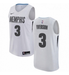 Womens Nike Memphis Grizzlies 3 Allen Iverson Swingman White NBA Jersey City Edition 