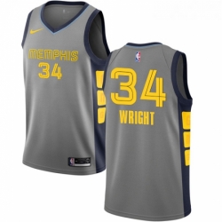 Womens Nike Memphis Grizzlies 34 Brandan Wright Swingman Gray NBA Jersey City Edition 