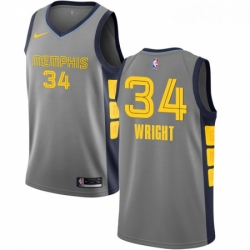 Youth Nike Memphis Grizzlies 34 Brandan Wright Swingman Gray NBA Jersey City Edition 