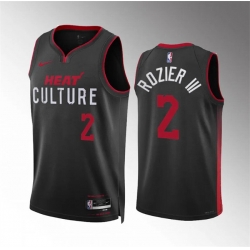 Men Miami Heat 2 Terry Rozier III Black 2023 24 City Edition Stitched Basketball Jersey