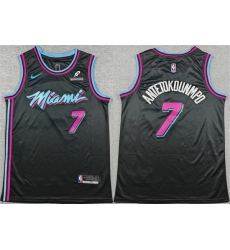 Men Miami Heat 7 Giannis Antetokounmpo Black 2025 2026 Original Vice Nights Swingman Stitched Basketball Jersey Men Miami Heat 7 Giannis Antetokounmpo Black 2025 2026 Original Vice Nights Swingman Stitched Basketball Jersey