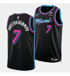 Men Miami Heat  7 Giannis Antetokounmpo Black 2026 Original Vice Nights Swingman Stitched Basketball Jersey