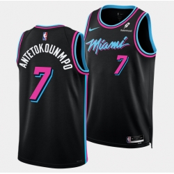 Men Miami Heat  7 Giannis Antetokounmpo Black 2026 Original Vice Nights Swingman Stitched Basketball Jersey