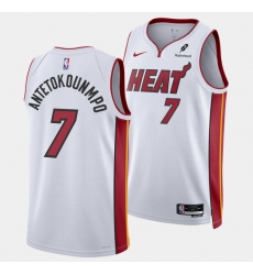Men Miami Heat 7 Giannis Antetokounmpo White 2026 Association Swingman Stitched Basketball Jersey Men Miami Heat 7 Giannis Antetokounmpo White 2026 Association Swingman Stitched Basketball Jersey