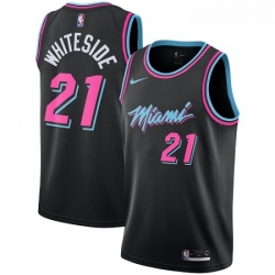 Youth Nike Miami Heat 21 Hassan Whiteside Swingman Black NBA Jersey City Edition