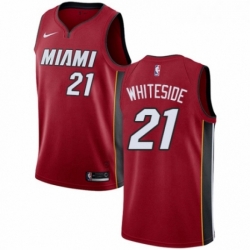 Youth Nike Miami Heat 21 Hassan Whiteside Swingman Red NBA Jersey Statement Edition