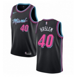 Youth Nike Miami Heat 40 Udonis Haslem Swingman Black NBA Jersey City Edition