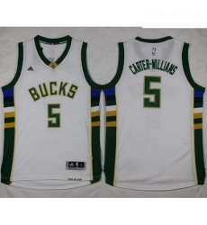 Bucks 5 Michael Carter Williams White Stitched NBA Jersey 