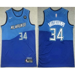 Men Men-27s-Milwaukee-Bucks--2334-Giannis-AntetokounmpoBlue-2021-Nike-City-Edition-Swingman-Jersey-With-NEW-Sponsor-Logo-8929-97133