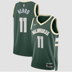 Men Milwaukee Bucks  11 Tyler Herro Green 2026 Icon Edition Stitched Basketball Jersey