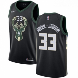 Mens Nike Milwaukee Bucks 33 Kareem Abdul Jabbar Swingman Black Alternate NBA Jersey Statement Edition 