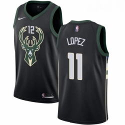 Womens Nike Milwaukee Bucks 11 Brook Lopez Swingman Black NBA Jersey Statement Edition 