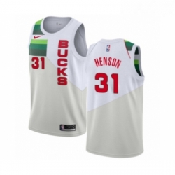 Womens Nike Milwaukee Bucks 31 John Henson White Swingman Jersey Earned Edition 