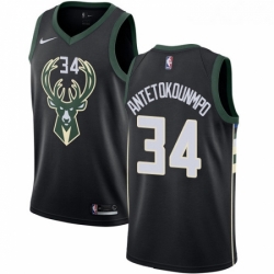 Womens Nike Milwaukee Bucks 34 Giannis Antetokounmpo Swingman Black Alternate NBA Jersey Statement Edition