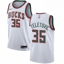 Womens Nike Milwaukee Bucks 35 Mirza Teletovic Swingman White Fashion Hardwood Classics NBA Jersey