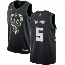 Womens Nike Milwaukee Bucks 5 D J Wilson Swingman Black Alternate NBA Jersey Statement Edition 