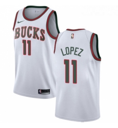 Youth Nike Milwaukee Bucks 11 Brook Lopez Swingman White Fashion Hardwood Classics NBA Jersey 