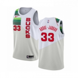 Youth Nike Milwaukee Bucks 33 Kareem Abdul Jabbar White Swingman Jersey Earned Edition 