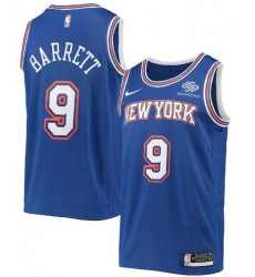 Men Jordan Brand RJ Barrett Blue New York Knicks 2020 21 Swingman Player Jersey