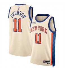 Men New Yok Knicks 11 Jalen Brunson Cream 2025 26 City Edition Stitched Basketball Jersey Men New Yok Knicks 11 Jalen Brunson Cream 2025 26 City Edition Stitched Basketball Jersey