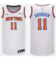 Men New Yok Knicks 11 Jalen Brunson White Home Stitched Basketball Jersey