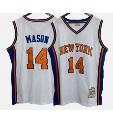 Men New Yok Knicks 14 Anthony Mason White 1991 92 Stitched Jersey Men New Yok Knicks 14 Anthony Mason White 1991 92 Stitched Jersey