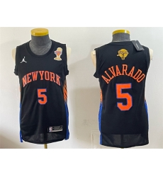 Men New Yok Knicks 5 Jose Alvarado Black 2026 Finals Champions Patch Statement Edition Stitched Jersey Men New Yok Knicks 5 Jose Alvarado Black 2026 Finals Champions Patch Statement Edition Stitched Jersey