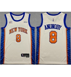Men New Yok Knicks 8 OG Anunoby Cream 2024 25 City Edition Stitched Basketball Jersey Men New Yok Knicks 8 OG Anunoby Cream 2024 25 City Edition Stitched Basketball Jersey