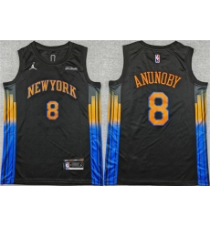 Men New Yok Knicks 8 OG Anunoby Statement Edition Stitched Jersey Men New Yok Knicks 8 OG Anunoby Statement Edition Stitched Jersey