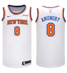 Men New Yok Knicks 8 OG Anunoby White Home Association Edition Stitched Basketball Jersey Men New Yok Knicks 8 OG Anunoby White Home Association Edition Stitched Basketball Jersey