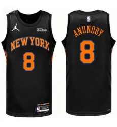 Men New Yok Knicks OG Anunoby #8 Black Stitched NBA Basketball Jersey