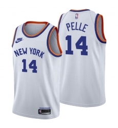 Men New York Knicks 14 Norvel Pelle Men Nike Releases Classic Edition NBA 75th Anniversary Jersey White