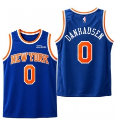 Men New York Knicks Danhausen #0 Blue Stitched Basketball Jersey Men New York Knicks Danhausen #0 Blue Stitched Basketball Jersey