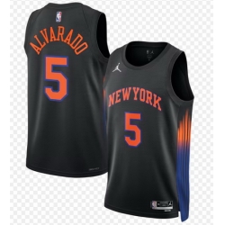 Men New York Knicks Jose Alvarado Black Stitched NBA Jersey