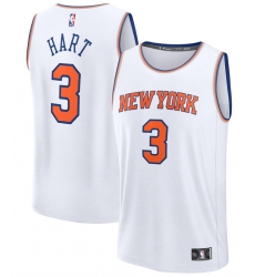 Men New York Knicks Josh Hart #3 White Stitched Home NBA Jersey