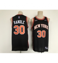 Men's New York Knicks #30 Julius Randle Black Nike Stitched Basketball City Player Jersey