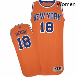 Womens Adidas New York Knicks 18 Phil Jackson Authentic Orange Alternate NBA Jersey