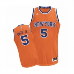 Womens New York Knicks 5 Dennis Smith Jr Swingman Orange Alternate Basketball Jersey 