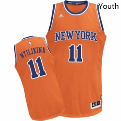 Youth Adidas New York Knicks 11 Frank Ntilikina Swingman Orange Alternate NBA Jersey 