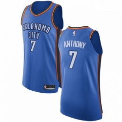 Mens Nike Oklahoma City Thunder 7 Carmelo Anthony Authentic Royal Blue Road NBA Jersey Icon Edition 