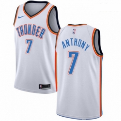 Mens Nike Oklahoma City Thunder 7 Carmelo Anthony Swingman White Home NBA Jersey Association Edition 