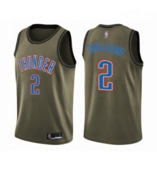 Mens Oklahoma City Thunder 2 Shai Gilgeous Alexander Swingman Green Salute to Service Basketball Jersey 