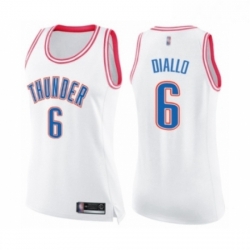 Womens Oklahoma City Thunder 6 Hamidou Diallo Swingman White Pink Fashion Basketball Jersey 